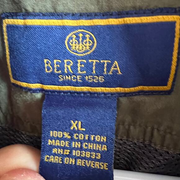 Beretta Men's Olive Green Long Sleeve Button Up Hunting Shooting Shirt Size XL - Picture 5 of 8